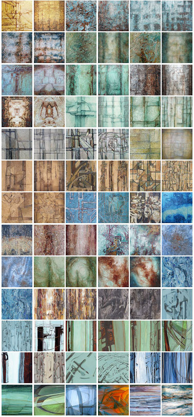 Array of abstract art by Arnold Chao